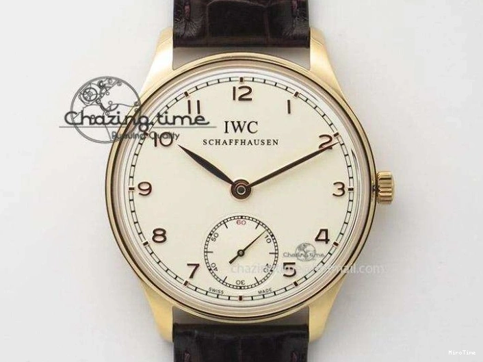 MIROTIME 0325 Compact Portuguese IW545409 RG ZF 1:1 Best Edition White Dial On Brown Leather Strap A 7336